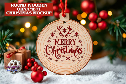 Wooden Ornament Christmas Mockup Mock Up Photo Sublimatiz Designs 