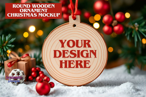 Wooden Ornament Christmas Mockup Mock Up Photo Sublimatiz Designs 