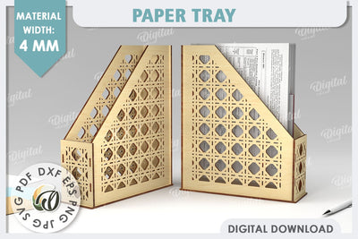 Wooden Paper Tray Laser Cut. Office Desktop Organizer SVG SVG Evgenyia Guschina 