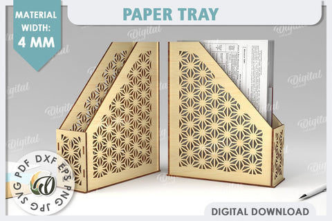 Wooden Paper Tray Laser Cut. Office Desktop Organizer SVG SVG Evgenyia Guschina 