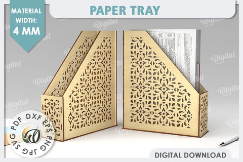 Wooden Paper Trays LaserCut Bundle. Office Desktop Organizer SVG Evgenyia Guschina 