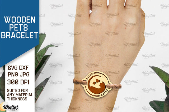 Wooden Pets Bracelet Laser Cut. Design With Pets SVG SVG Evgenyia Guschina 