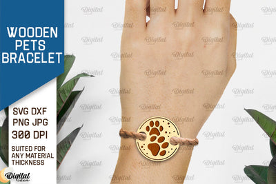 Wooden Pets Bracelet Laser Cut. Design With Pets SVG SVG Evgenyia Guschina 