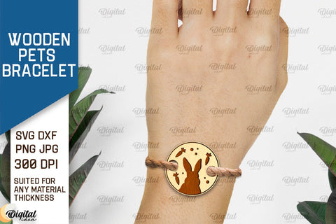 Wooden Pets Bracelets Laser Cut Bundle. Design With Pets SVG SVG Evgenyia Guschina 