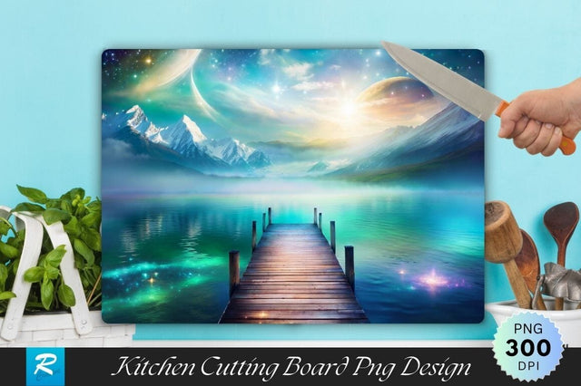Wooden Pier Background Cutting Board Sublimation Regulrcrative 