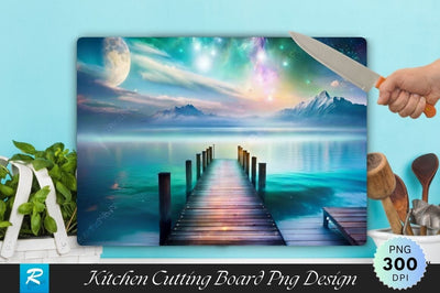 Wooden Pier Background Cutting Board Sublimation Regulrcrative 
