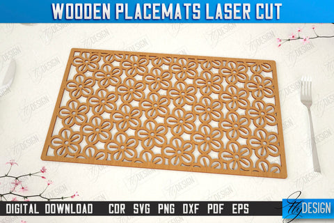Wooden Placemat Laser Cut Bundle | Table Servicing Coaster | Kitchen Decor Detail | CNC Files SVG Fly Design 