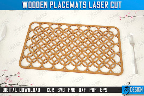 Wooden Placemat Laser Cut Bundle | Table Servicing Coaster | Kitchen Decor Detail | CNC Files SVG Fly Design 
