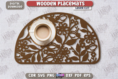 Wooden Placemat Laser Cut Bundle | Table Servicing Coaster | Kitchen Decor Detail | CNC Files SVG The T Store Design 