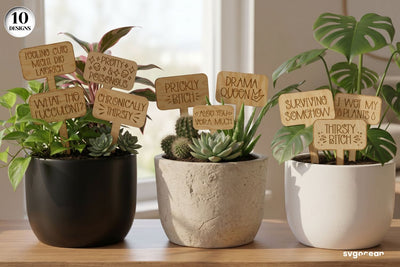 Wooden Plant Tags SVG Bundle SVG SvgOcean 