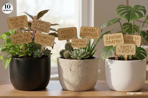 Wooden Plant Tags SVG Bundle SVG SvgOcean 