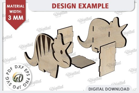 Wooden Rhinoceros Pen Holder Laser Cut. Phone Stand SVG SVG Evgenyia Guschina 
