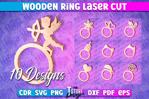 Wooden Ring Laser Cut SVG Design | Laser Cut Design SVG The T Store Design 