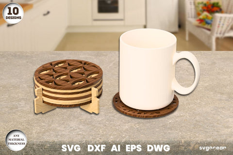 Wooden Round Coasters Laser Cut SVG SvgOcean 