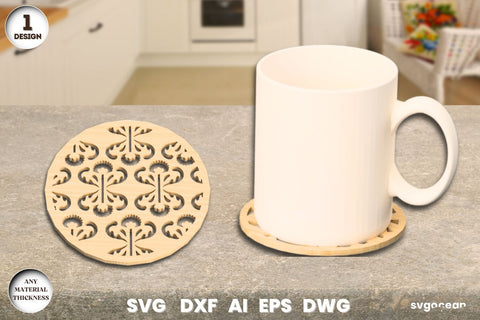 Wooden Round Coasters Laser Cut SVG SvgOcean 