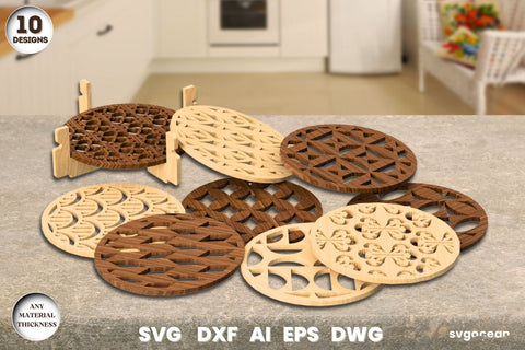 Wooden Round Coasters Laser Cut SVG SvgOcean 