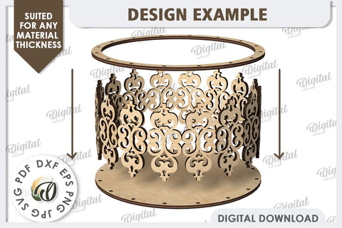 Wooden Round Decorative Boxes Laser Cut Bundle. 3D Boxes SVG SVG Evgenyia Guschina 
