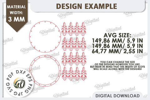 Wooden Round Decorative Boxes Laser Cut Bundle. 3D Boxes SVG SVG Evgenyia Guschina 