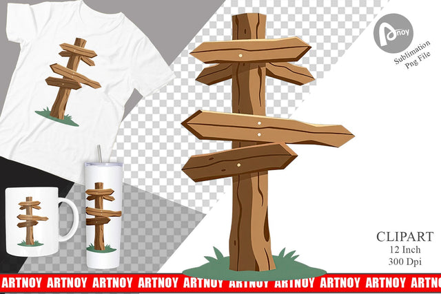 Wooden Sign Clipart Sublimation artnoy 
