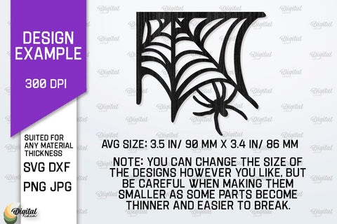 Wooden Spider Web Decoration Laser Cut. Halloween Web SVG SVG Evgenyia Guschina 