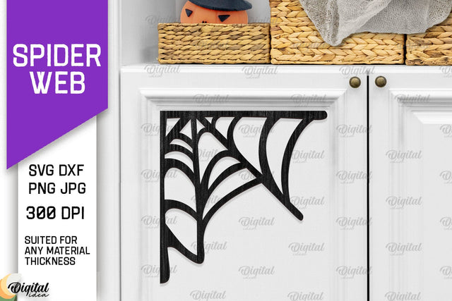 Wooden Spider Web Decoration Laser Cut. Halloween Web SVG SVG Evgenyia Guschina 