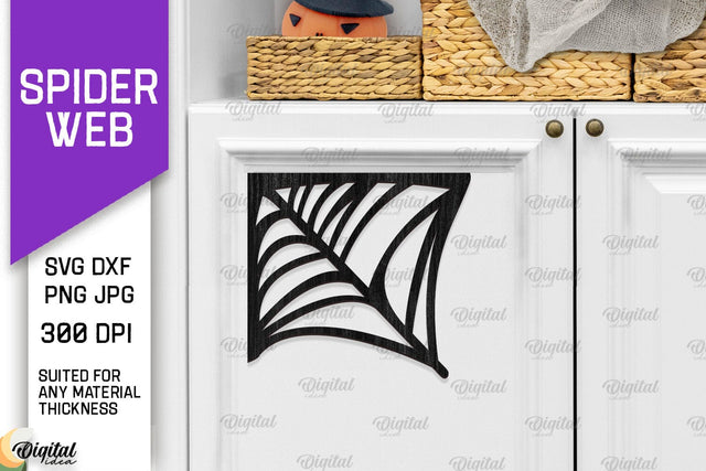 Wooden Spider Web Decoration Laser Cut. Halloween Web SVG SVG Evgenyia Guschina 