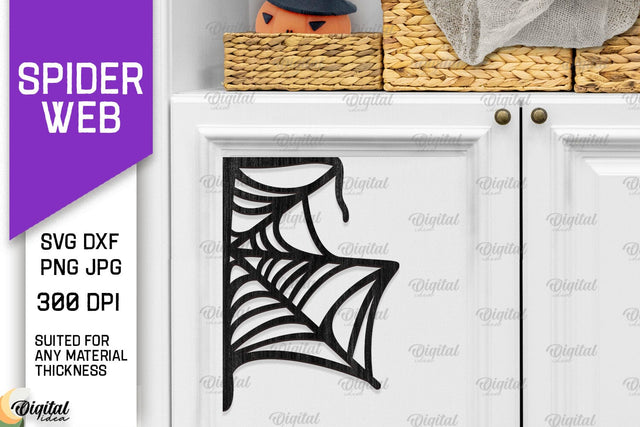 Wooden Spider Web Decoration Laser Cut. Halloween Web SVG SVG Evgenyia Guschina 