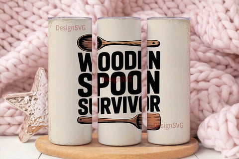 Wooden Spoon Survivor 20oz Tumbler Wrap Sublimation DesignSVG 