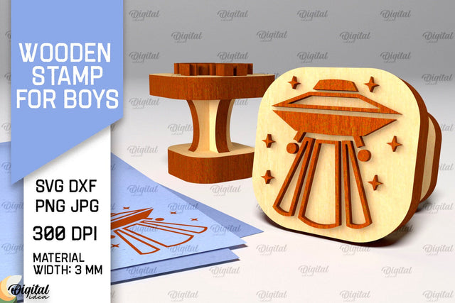 Wooden Stamper for Boys Laser Cut. Stampers SVG Design SVG Evgenyia Guschina 