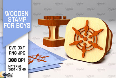 Wooden Stamper for Boys Laser Cut. Stampers SVG Design SVG Evgenyia Guschina 