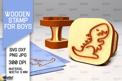 Wooden Stamper for Boys Laser Cut. Stampers SVG Design SVG Evgenyia Guschina 