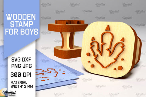 Wooden Stampers for Boys Laser Cut Bundle. Stampers SVG SVG Evgenyia Guschina 