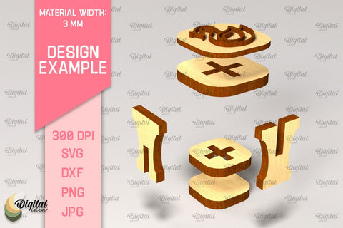 Wooden Stamps for Girls Laser Cut Bundle. Cartoon Wooden Stamps SVG Evgenyia Guschina 