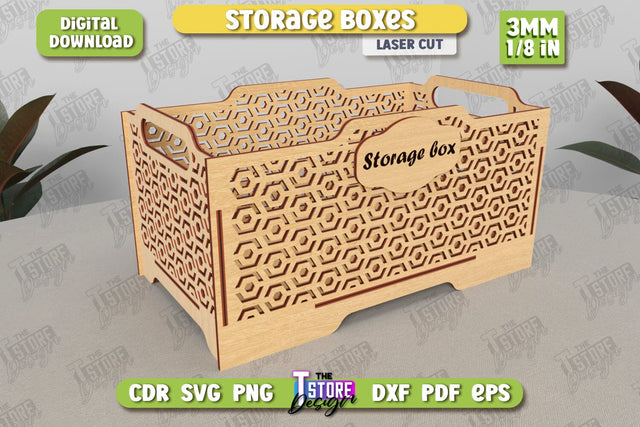 Wooden Storage Box | Jewelry Box | Gift Box | Organizer | CNC File SVG The T Store Design 