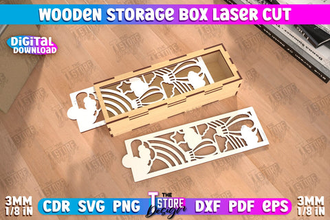 Wooden Storage Box | Jewelry Box | Gift Box | Organizer | CNC File SVG The T Store Design 
