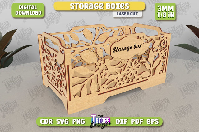 Wooden Storage Box | Jewelry Box | Gift Box | Organizer | CNC File SVG The T Store Design 