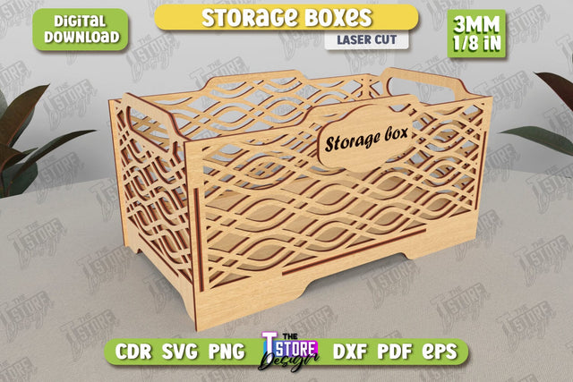 Wooden Storage Box | Jewelry Box | Gift Box | Organizer | CNC File SVG The T Store Design 