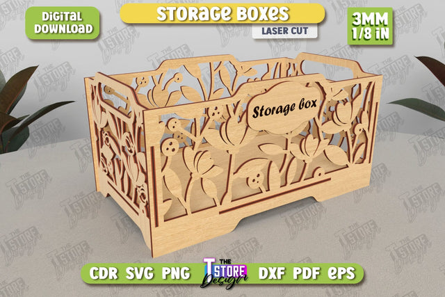 Wooden Storage Box | Jewelry Box | Gift Box | Organizer | CNC File SVG The T Store Design 