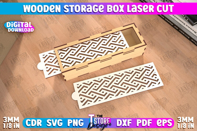 Wooden Storage Box | Jewelry Box | Gift Box | Organizer | CNC File SVG The T Store Design 