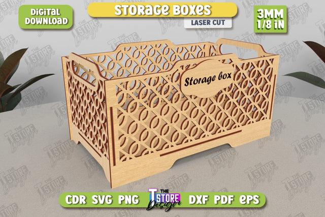 Wooden Storage Box | Jewelry Box | Gift Box | Organizer | CNC File SVG The T Store Design 