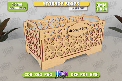 Wooden Storage Box | Jewelry Box | Gift Box | Organizer | CNC File SVG The T Store Design 