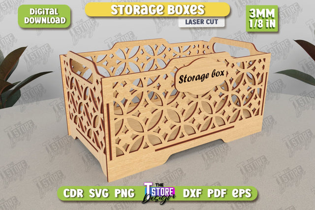 Wooden Storage Box | Jewelry Box | Gift Box | Organizer | CNC File SVG The T Store Design 