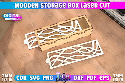 Wooden Storage Box | Jewelry Box | Gift Box | Organizer | CNC File SVG The T Store Design 