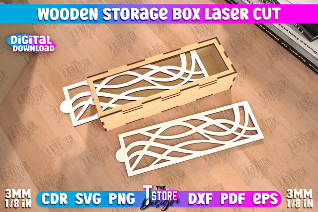 Wooden Storage Box | Jewelry Box | Gift Box | Organizer | CNC File SVG The T Store Design 