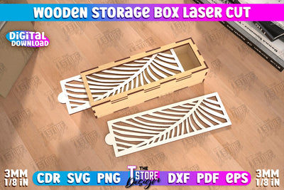 Wooden Storage Box | Jewelry Box | Gift Box | Organizer | CNC File SVG The T Store Design 