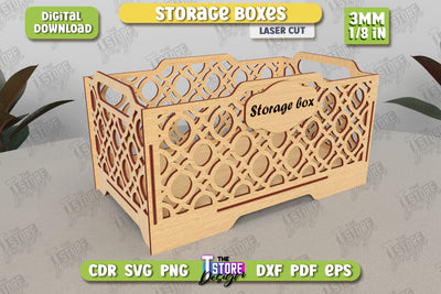 Wooden Storage Box | Jewelry Box | Gift Box | Organizer | CNC File SVG The T Store Design 