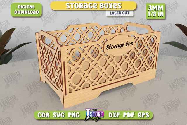 Wooden Storage Box | Jewelry Box | Gift Box | Organizer | CNC File SVG The T Store Design 