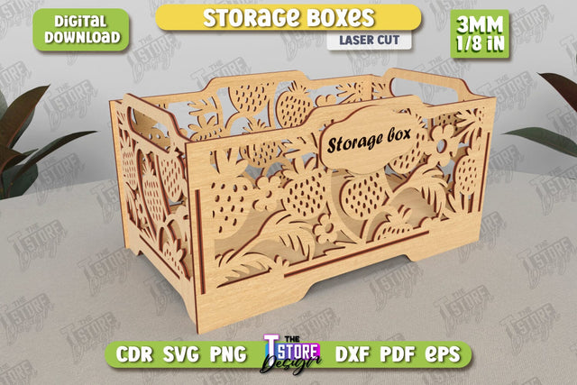 Wooden Storage Box | Jewelry Box | Gift Box | Organizer | CNC File SVG The T Store Design 
