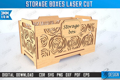 Wooden Storage Box Laser Cut | Jewelry Box | Gift Box | Organizer | CNC File SVG Fly Design 