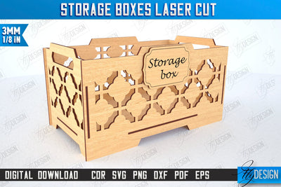 Wooden Storage Box Laser Cut | Jewelry Box | Gift Box | Organizer | CNC File SVG Fly Design 